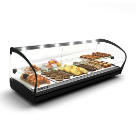 SAYL - Vitrine chauffante SHARK 2P chaleur sèche étagère éclairage LED L. 1190 mm