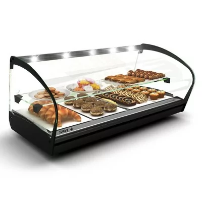 SAYL - Vitrine chauffante SHARK 2P chaleur sèche étagère éclairage LED L. 840 mm