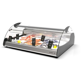 SAYL - Vitrine réfrigérée à poser pour poissons XL noire L. 1030 mm