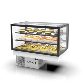 SAYL - Vitrine réfrigérée encastrable INTEGRA DROP-IN 3 étages accès arrière L. 1000 mm