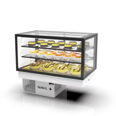 SAYL - Vitrine réfrigérée encastrable INTEGRA DROP-IN 3 étages accès arrière L. 1000 mm