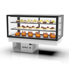 SAYL - Vitrine réfrigérée encastrable INTEGRA DROP-IN 3 étages accès arrière L. 1200 mm