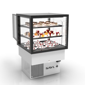SAYL - Vitrine réfrigérée encastrable INTEGRA DROP-IN 3 étages libre-service L. 600 mm