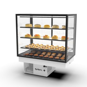 SAYL - Vitrine réfrigérée encastrable INTEGRA DROP-IN 4 étages accès arrière L. 1000 mm