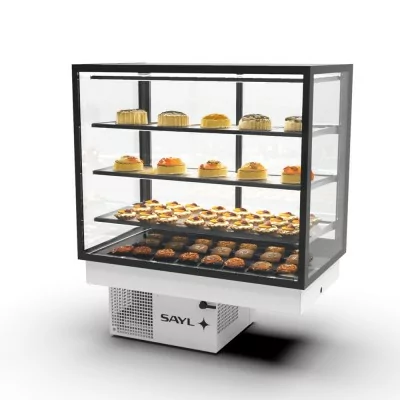 SAYL - Vitrine réfrigérée encastrable INTEGRA DROP-IN 4 étages accès arrière L. 1000 mm