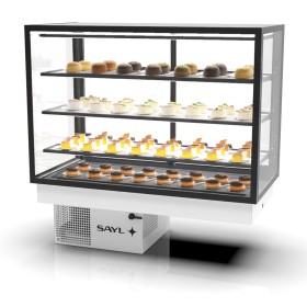 SAYL - Vitrine réfrigérée encastrable INTEGRA DROP-IN 4 étages accès arrière L. 1200 mm