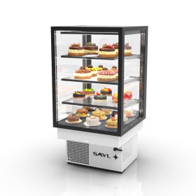SAYL - Vitrine réfrigérée encastrable INTEGRA DROP-IN 4 étages accès arrière L. 600 mm
