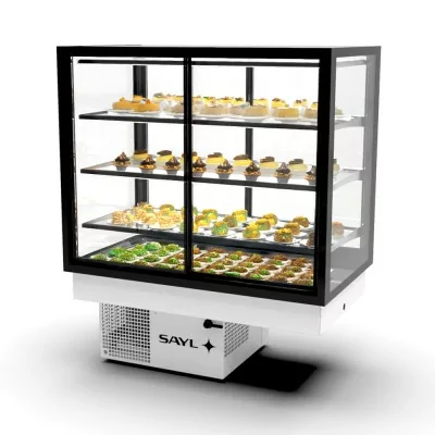 SAYL - Vitrine réfrigérée encastrable INTEGRA DROP-IN 4 étages accès avant/arrière L. 1000 mm