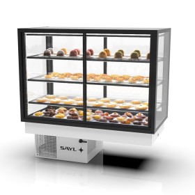SAYL - Vitrine réfrigérée encastrable INTEGRA DROP-IN 4 étages accès avant/arrière L. 1200 mm