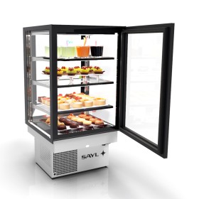SAYL - Vitrine réfrigérée encastrable INTEGRA DROP-IN 4 étages accès avant/arrière L. 600 mm