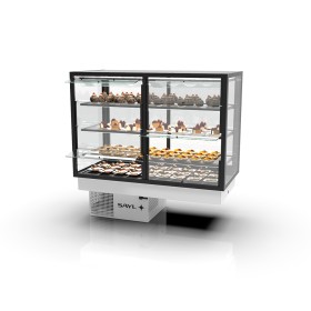 SAYL - Vitrine réfrigérée encastrable INTEGRA DROP-IN 4 étages portes battantes L. 1200 mm