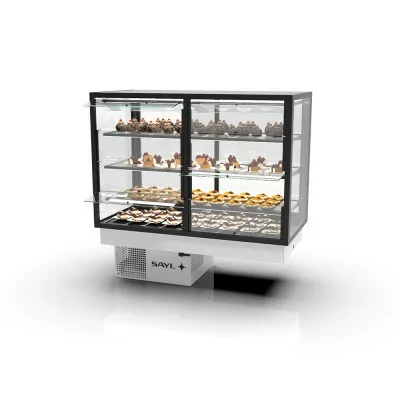 SAYL - Vitrine réfrigérée encastrable INTEGRA DROP-IN 4 étages portes battantes L. 1200 mm