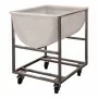 L2G - Chariot inox pour patière 220 L chape zinguée 4 roues Ø 100 mm