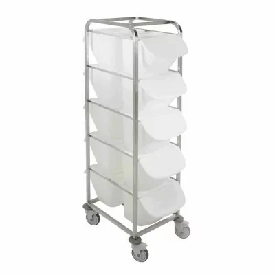 L2G - Échelle pour bacs à ingredients 15 L inox sur roulettes Ø 125mm pour 10 bacs 15 L 2x5 niveaux