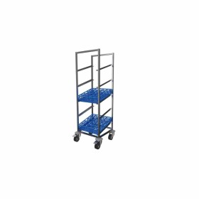 L2G - Chariot inox de rangement pour casiers de lave-vaisselle 500x500 mm 5 niveaux