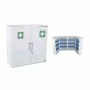 L2G - Armoire à pharmacie premier secours 2 portes fixation murale 12 étagères en métal