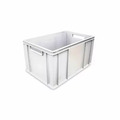 L2G - Bac gerbable blanc parois et fond pleins 63 L