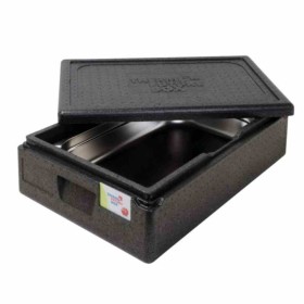 L2G - Boite isotherme en polypropylène expansé avec couvercle format GN 1/1 H. 117 mm