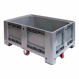 L2G - Bac à glace roulant polyéthylène 350 L avec vidange couleur gris