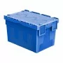 L2G - Caisse de livraison pour drive en PP 67 L couleur bleue avec couvercle avec 2 rabats