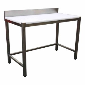 L2G - Table de decoupe adossee inox 304 dessus poly naturel épaisseur 25 mm 2000x600x850 mm