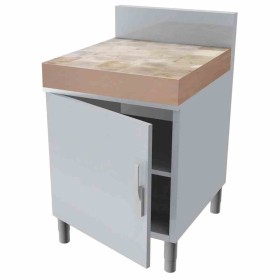 L2G - Meuble billot bois épaisseur 100mm 2p.battantes dessus cadre pour 2 billots 598x548x100 mm