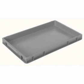 L2G - Bac EN 600x400 h50 mm gerbable et empilable fond et parois pleins couleur grise
