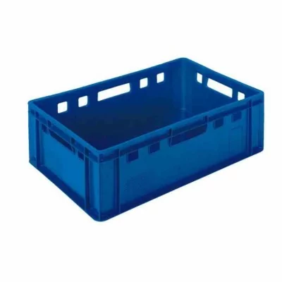 L2G - Bac de manutention 600x400 mm en HDPE empilable couleur bleu fond lisse