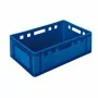 L2G - Bac de manutention 600x400 mm en HDPE empilable couleur bleu fond lisse