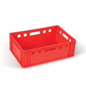 L2G - Bac de manutention 600x400 mm en HDPE empilable couleur rouge fond lisse