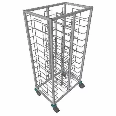 L2G - Chariot de débarrassage inox 1x12 niveaux avec roues chape polyamide