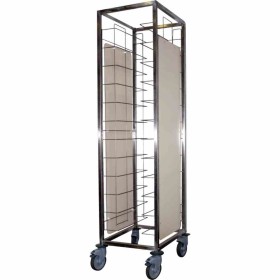 L2G - Chariot de débarrassage inox 2x12 niveaux avec roues chape polyamide avec joues latérales