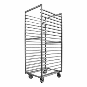 L2G - Chariot de stockage inox 800x600 mm entrée 600 mm 20 niveaux chape zinguée