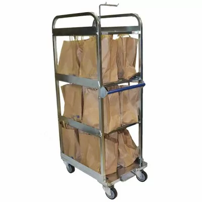 L2G - Chariot drive 12 sacs avec systeme de frein centralise sur 2 roues pivotantes commande