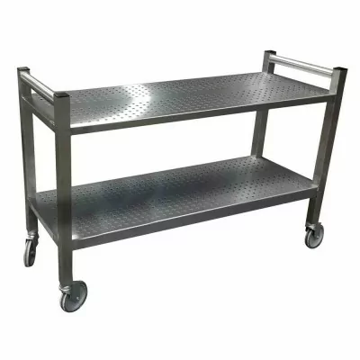 L2G - Chariot inox 2 plateaux perforées 1230x460 espace entre plateaux 400mm