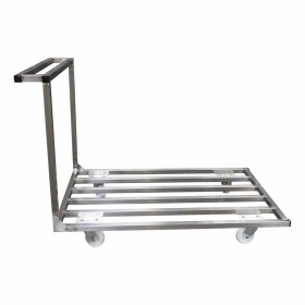 L2G - Chariot plateforme inox plateau barreaudé barre de poussée charge maxi 250 kg 1000x800x900 mm