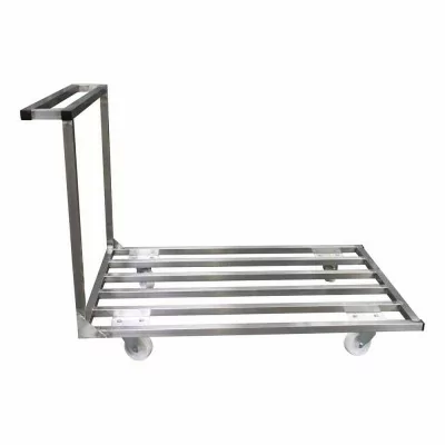 L2G - Chariot plateforme inox plateau barreaudé barre de poussée charge maxi 250 kg 1000x800x900 mm
