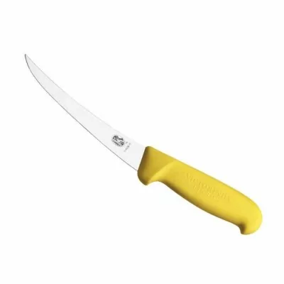 L2G - Couteau à désosser victorinox manche jaune surmoul longueur de la lame cambrée L. 130 mm