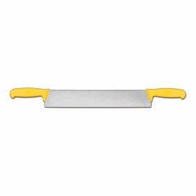 L2G - Couteau à fromage 2 mains manches jaune surmoule L. 400 mm