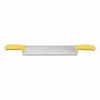 L2G - Couteau à fromage 2 mains manches jaune surmoule L. 400 mm