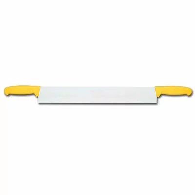 L2G - Couteau à fromage 2 mains manches jaune surmoule L. 500 mm