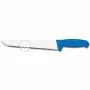 L2G - Couteau à poisson cranté L. 420 mm manche surmoule bleu