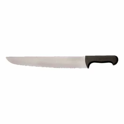 L2G - Couteau à poisson cranté manche noir surmoule L. 420 mm