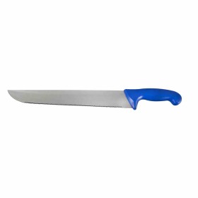 L2G - Couteau à poisson microdente lame L. 330 mm manche bleu surmoule