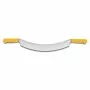 L2G - Couteau hollandais lame incurvee 2 manches rivetes jaunes L. 350 mm
