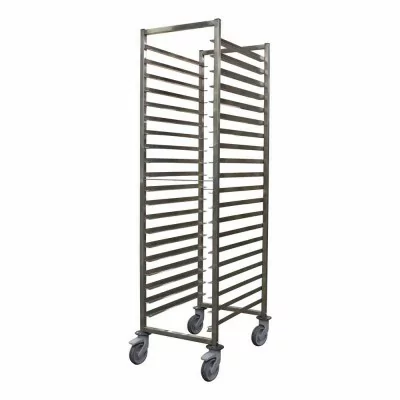 L2G - Echelle soudée inox à glissières GN 1/1 entrée 325-20 niveaux chape inox avec freins