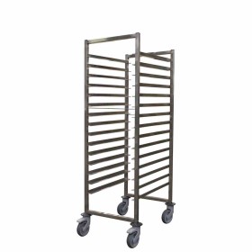 L2G - Echelle soudée inox à glissières GN 1/1 entrée 325-15 niveaux chape poly avec freins