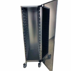 L2G - Échelle fermée point de vente inox 600x400mm entrée 400 18 niv porte rabattable avec poignée