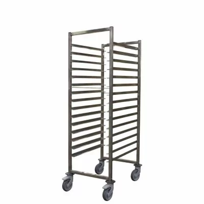 L2G - Echelle soudée inox à glissières 600x400 mm entrée 400-15 niveaux chape poly avec freins