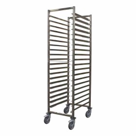 L2G - Echelle soudée inox à glissières 600x400 mm entrée 400-20 niveaux chape poly avec freins